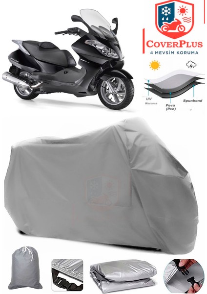 Aprilia Atlantic 500 Sprint Gri Motorsiket Brandası Motor Örtüsü Çadır Su Geçirmez Motosiklet Kılıfı Motor Brandası