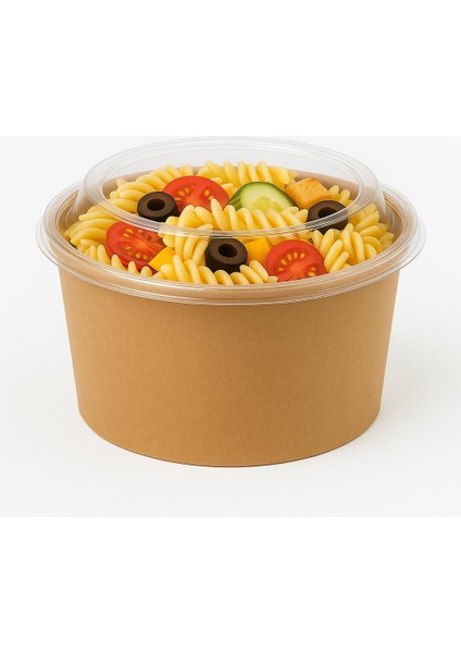 550 cc Kraft Salata Kasesi Kapaklı 25 Adet modelleri