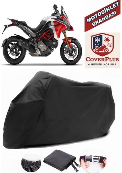 Ducati Multistrada 1260 Siyah Motorsiket Brandası Motor Örtüsü Çadır Su Geçirmez Motosiklet Kılıfı Motor Brandası