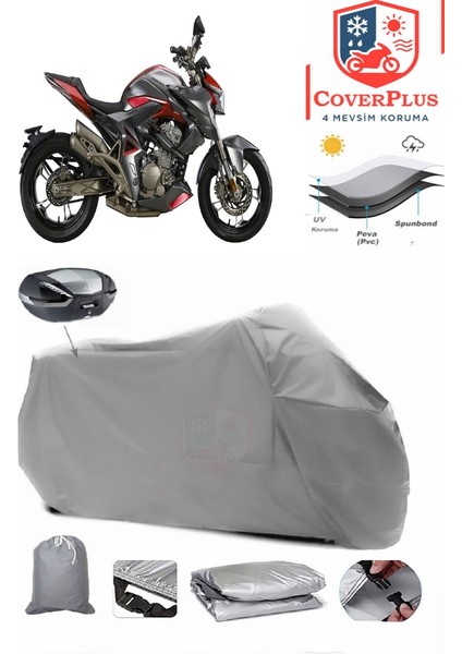 Zontes 310 R Arka Çanta Uyumlu (Gri) Motorsiket Brandası Motor Örtüsü Çadır Su Geçirmez Motosiklet Kılıfı Motor Brandası