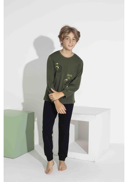Erkek Çocuk Uzun Kollu Oyun Temalı Pamuklu Pijama Takımı 7419Y