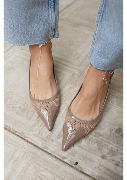 Olya Kadın Vızon File Detay Topuklu Ayakkabi