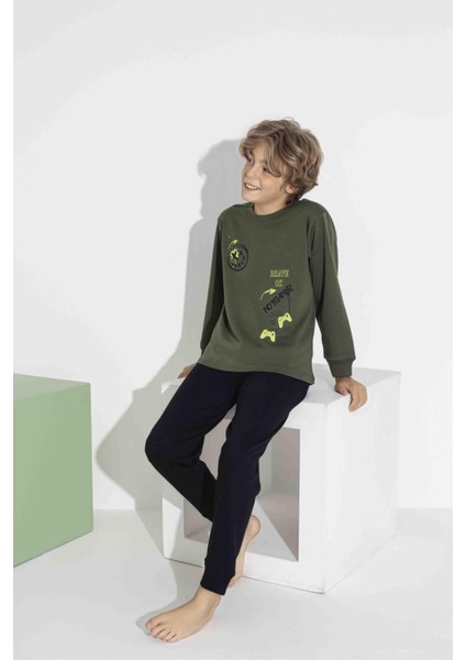 Erkek Çocuk Uzun Kollu Oyun Temalı Pamuklu Pijama Takımı 7419Y indirimleri