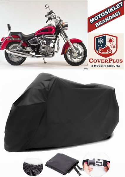 Kanuni Caracal 200 Siyah Motorsiket Brandası Motor Örtüsü Çadır Su Geçirmez Motosiklet Kılıfı Motor Brandası