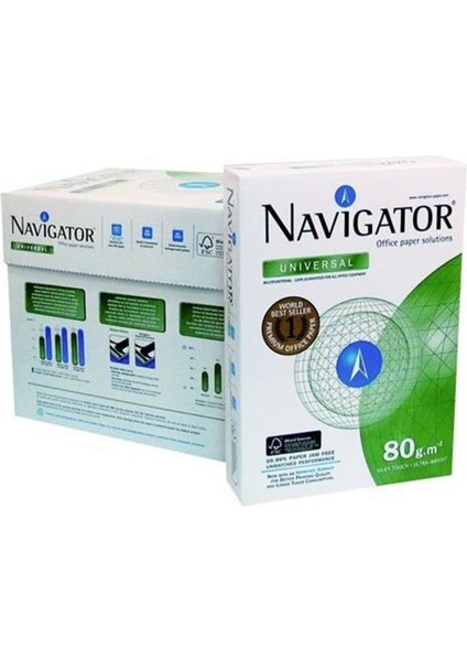 Navigator A4 Fotokopi Kağıdı 80GR-500 Lü 1 Koli=5 Paket 1 Palet = 225 Paket