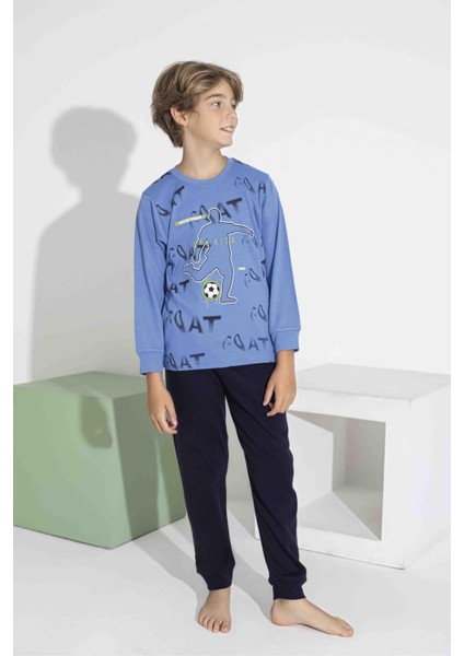 Erkek Çocuk Uzun Kol Interlook Pamuklu Pijama Takımı 7407M fırsatları