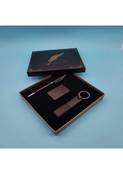 Siyah Anahtarlık Çakmak ve Tükenmez Kalem