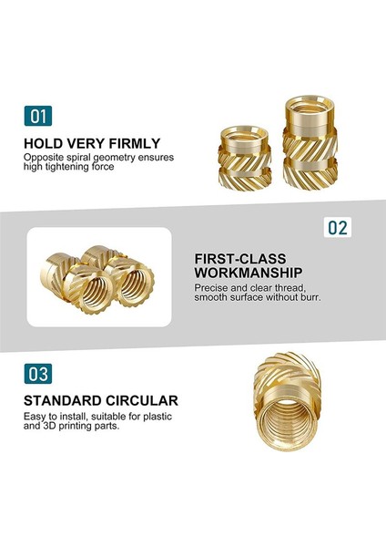 350PCS Dişli Ekler Dişi Iplik Metrik Pençeli Somunlar Çeşitliliği Kiti Pirinç Isı Seti Eki (Yurt Dışından) indirimleri