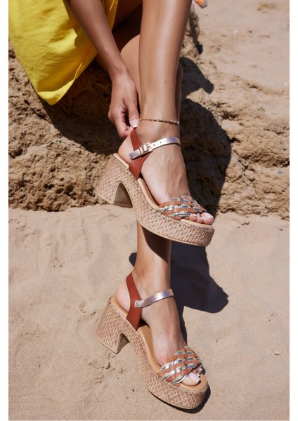 Sicilya Kadın Beyaz Örgu Deri Ispanya Uretımı Topuklu Sandalet modelleri