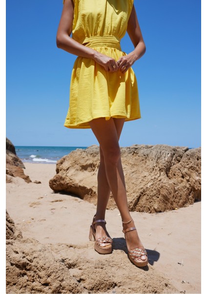 Sicilya Kadın Beyaz Örgu Deri Ispanya Uretımı Topuklu Sandalet indirimleri