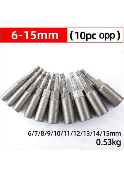 10PCS 6MM-15MM Altı Soket Kollu Mozalar Somun Sürücü Seti Tornavida Set Elektrikli Alışlar Bitler Set (Yurt Dışından) fiyatları