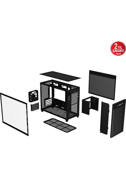 Asus Prıme AP201 Tempered Glass Siyah Kasa