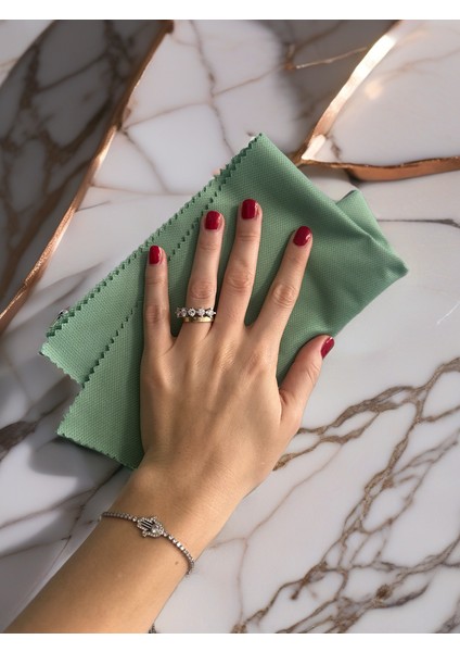 Aliva's Premium Mikrofiber Cam ve Ayna Bezi- Sihirli Temizlik Bez – 40X40 Cm- Yeşil Renk