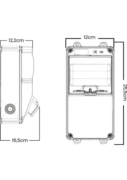 Elektrikli Araç Şarj Cihazı Kombinasyon Kutusu-7,4kW Uyumlu, 3x32A Priz, Kaçak Akım Korumalı Besleme Kutusu