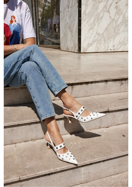 Yulya Kadın Kırmızı Trok Detay Topuklu Ayakkabi fiyatları