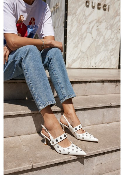 Yulya Kadın Kırmızı Trok Detay Topuklu Ayakkabi modelleri