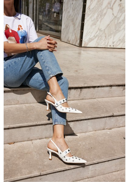 Yulya Kadın Kırmızı Trok Detay Topuklu Ayakkabi fırsatları