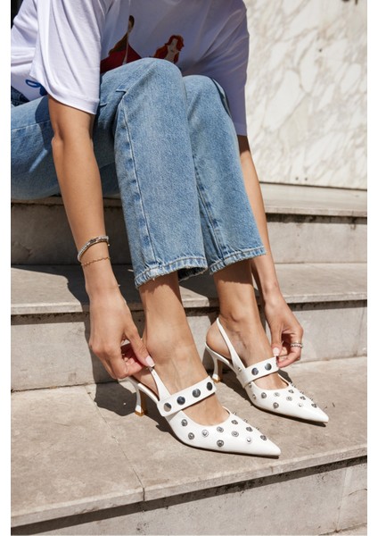 Yulya Kadın Kırmızı Trok Detay Topuklu Ayakkabi indirimleri