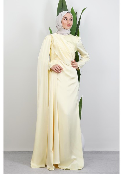 Melike Saten Abiye Sarı modelleri