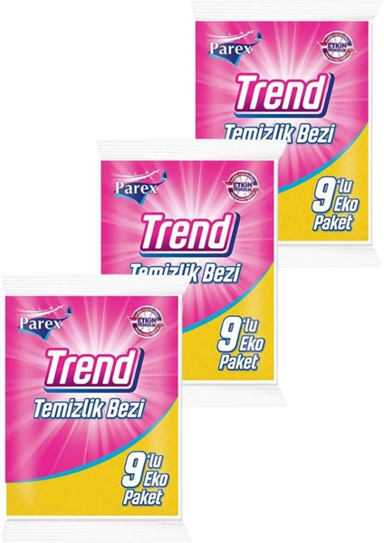 Trend 9'lu Temizlik Bezi Üçlü Paket