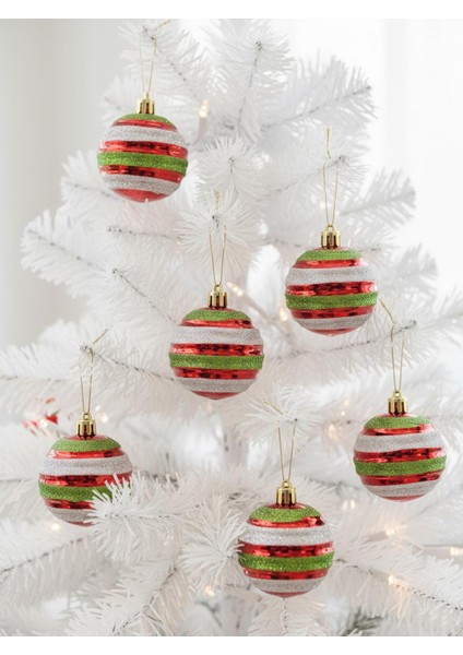 Yılbaşı Topları Kardan Adam Desenli Çam Ağacı Süsleri Kırmızı 6 cm 6'lı fırsatları