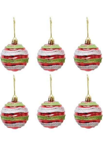Yılbaşı Topları Kardan Adam Desenli Çam Ağacı Süsleri Kırmızı 6 cm 6'lı indirimleri