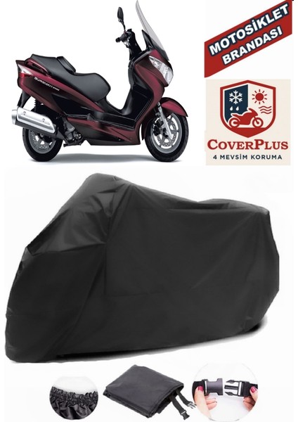 Suzuki Burgman Uh 200 Motor Brandası Siyah Motorsiket Brandası Motor Örtüsü Çadır Su Geçirmez Motosiklet Kılıfı Motor Brandası