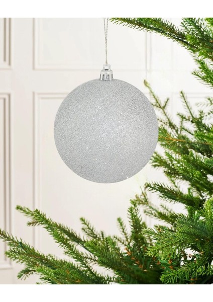 Yılbaşı Topları Simli Çam Ağacı Süsleri Gümüş 15 cm fiyatları