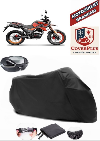 Yuki Tekken 125 Siyah Arka Çanta Uyumlu Motorsiket Brandası Motor Örtüsü Çadır Su Geçirmez Motosiklet Kılıfı Motor Brandası