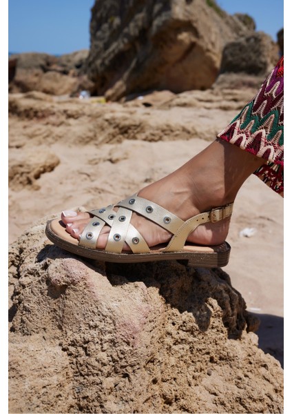 Allison Kadin Siyah Gercek Deri Ispanya Uretım Sandalet