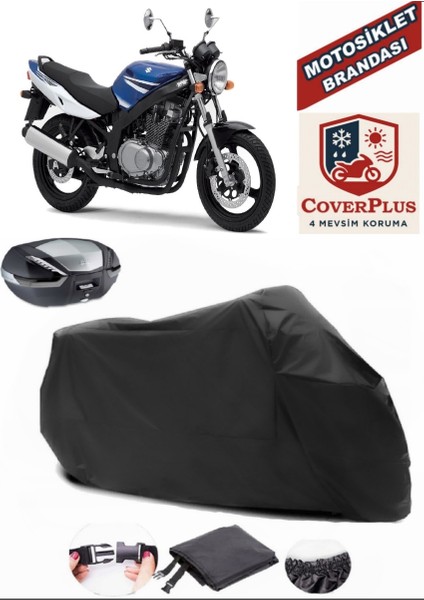 Suzuki Gs 500 Motor Brandası Siyah Arka Çanta Uyumlu Motorsiket Brandası Motor Örtüsü Çadır Su Geçirmez Motosiklet Kılıfı Motor Brandası