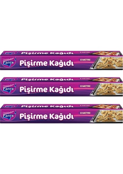 Pişirme Kağidi 8 mt Üçlü Paket