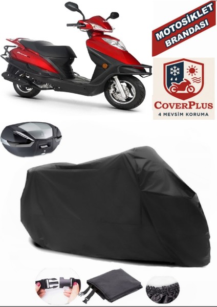 Kuba Newton 50 Motor Brandası Siyah Arka Çanta Uyumlu Motorsiket Brandası Motor Örtüsü Çadır Su Geçirmez Motosiklet Kılıfı Motor Brandası