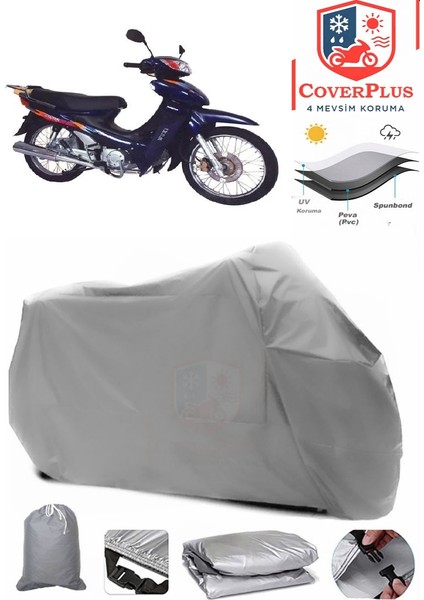 Mondial 110 Kf Motor Brandası Gri Motorsiket Brandası Motor Örtüsü Çadır Su Geçirmez Motosiklet Kılıfı Motor Brandası