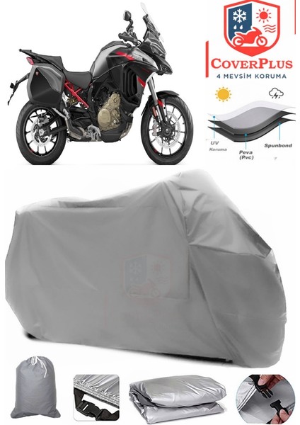 Ducati Multistrada V4 Rally Gri Motorsiket Brandası Motor Örtüsü Çadır Su Geçirmez Motosiklet Kılıfı Motor Brandası