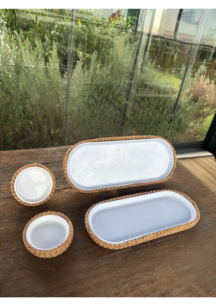 Servis Seti 4’lü Melamin Hasır Görünümlü – Kahverengi – Şık Model modelleri