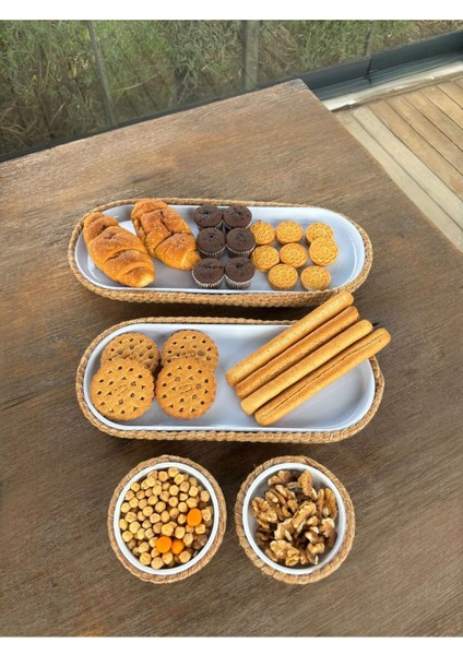 Servis Seti 4’lü Melamin Hasır Görünümlü – Kahverengi – Şık Model fırsatları