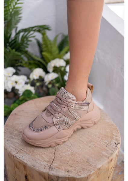 Georgi Kadın Nude Taş Detay Sneakers