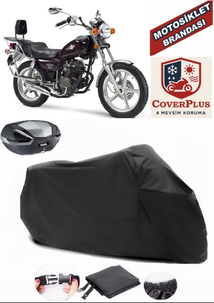 Kanuni Seyhan 251C Siyah Arka Çanta Uyumlu Motorsiket Brandası Motor Örtüsü Çadır Su Geçirmez Motosiklet Kılıfı Motor Brandası