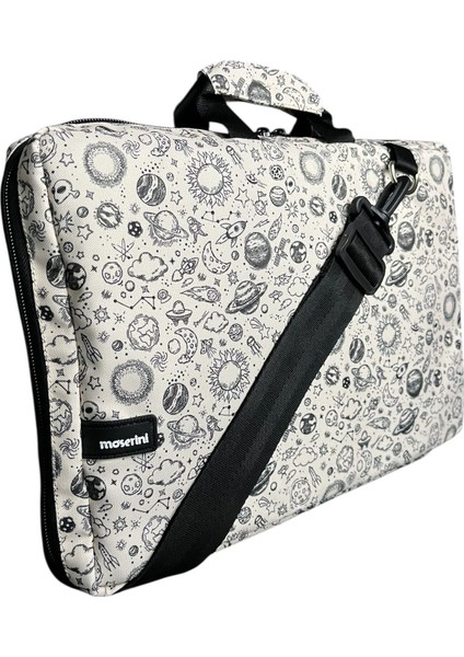 Omuz Askılı, Uzay Desenli iPad Pro 6.nesil 12.9”/ 7.nesil 13”/ Air M2 ile Uyumlu 13” Tablet Çantası