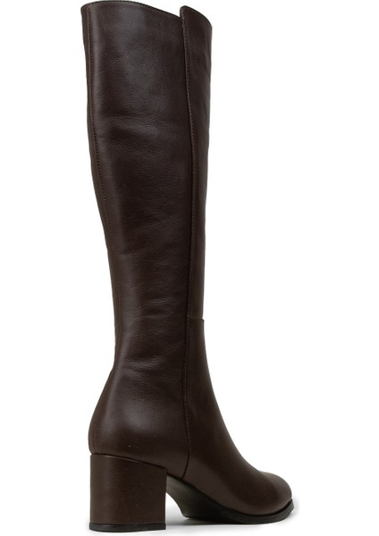 Kadın Kahverengi Hakiki Deri Fermuarlı Çizme - A2131ZKHVC01 fiyatları