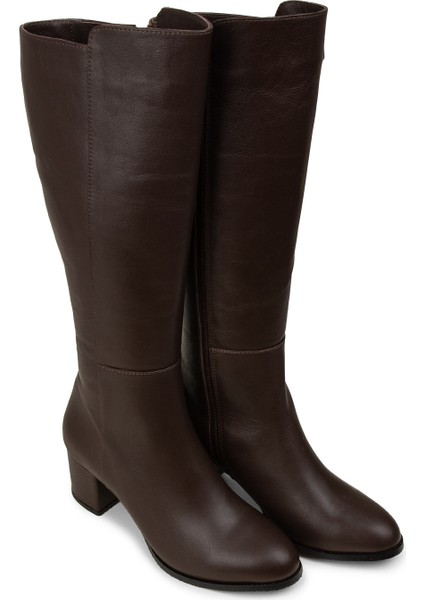 Kadın Kahverengi Hakiki Deri Fermuarlı Çizme - A2131ZKHVC01 modelleri