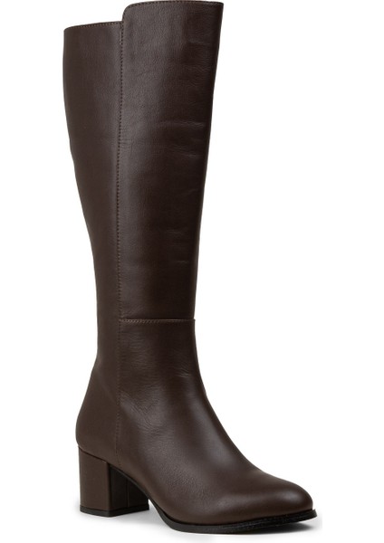 Kadın Kahverengi Hakiki Deri Fermuarlı Çizme - A2131ZKHVC01 fırsatları