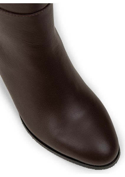 Kadın Kahverengi Hakiki Deri Fermuarlı Çizme - A2131ZKHVC01 indirimleri