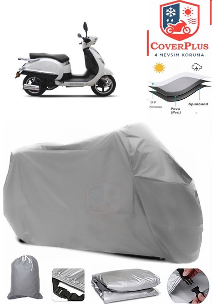 Motoran Karry 125 Gri Motorsiket Brandası Motor Örtüsü Çadır Su Geçirmez Motosiklet Kılıfı Motor Brandası