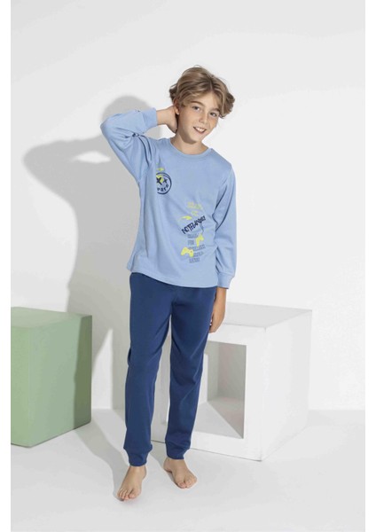 Erkek Çocuk Uzun Kollu Oyun Temalı Pamuklu Pijama Takımı 7419M fiyatları