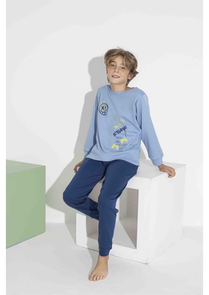 Erkek Çocuk Uzun Kollu Oyun Temalı Pamuklu Pijama Takımı 7419M modelleri
