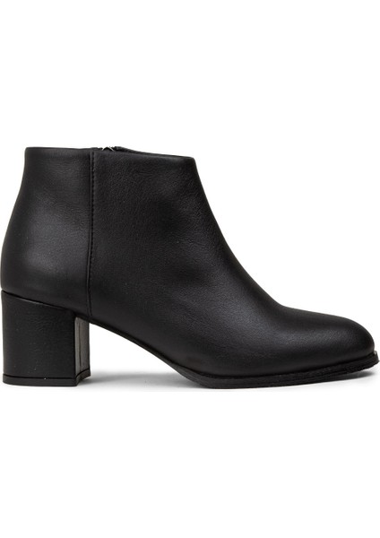 Kadın Hakiki Deri Siyah Fermuarlı Bot - A3324ZSYHC01