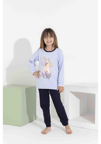 Kız Çocuk Pamuklu Uzun Kollu Köpek Baskılı Pijama 8408M fiyatları
