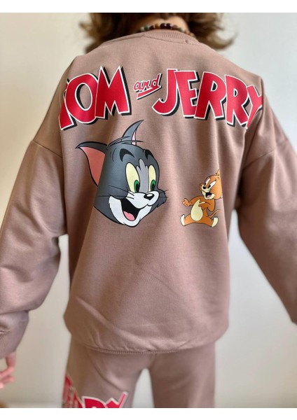 Erkek Çocuk Baskılı Alt Üst Vizon Eşofman Takımı - 4053 fırsatları